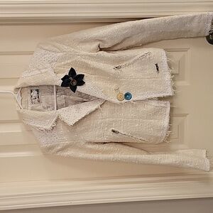 Cream Lace and Tweed Desigual Blazer